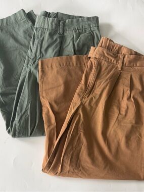 Lot of 2 a new day Green/Brown Trousers Size 17 EUC